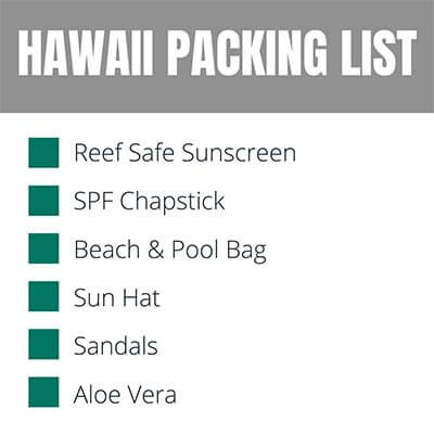 Hawaii Packing List