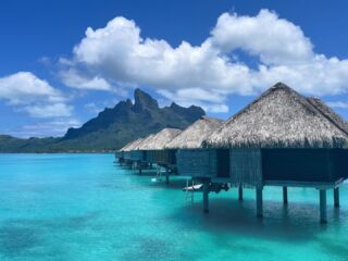 This is @fourseasons Bora Bora! We found the overwater bungalows and beach to be the best family vacay destination! 

Each morning we would jump from our deck into the turquoise water! And in the evening we would see stingrays swimming below. 

#nofilterneeded #fourseasons #tahitibeach #familyvacay #travelingwithkids #luxuryhotel #overwaterbungalow