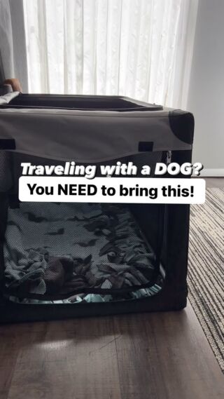 A collapsible dog crate is a life saver when traveling! If you have a medium to large dog, this style of crate will be your best friend! 

They are light weight, fold up, and have options to open the top and front. We use this every time we stay at a hotel. It keeps your pup safe and many hotel policies require dogs in crates when you leave the room. 

Traveling with a dog | Dog Mom | Traveling Tips

#travelwithdog #traveltips #dogtravel #traveling #travelingtips #familyvacay